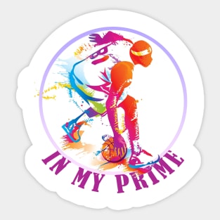 colour full basketbal in my prime Sticker